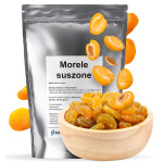 Morele suszone - z miską i opakowaniem